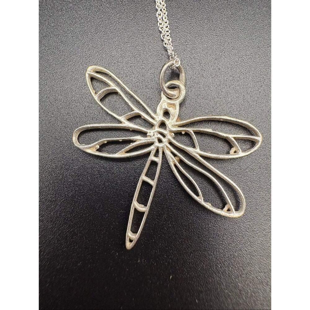Dragonfly Sterling Silver Necklace Pendant, 18”, NEW, Handmade, Artisan